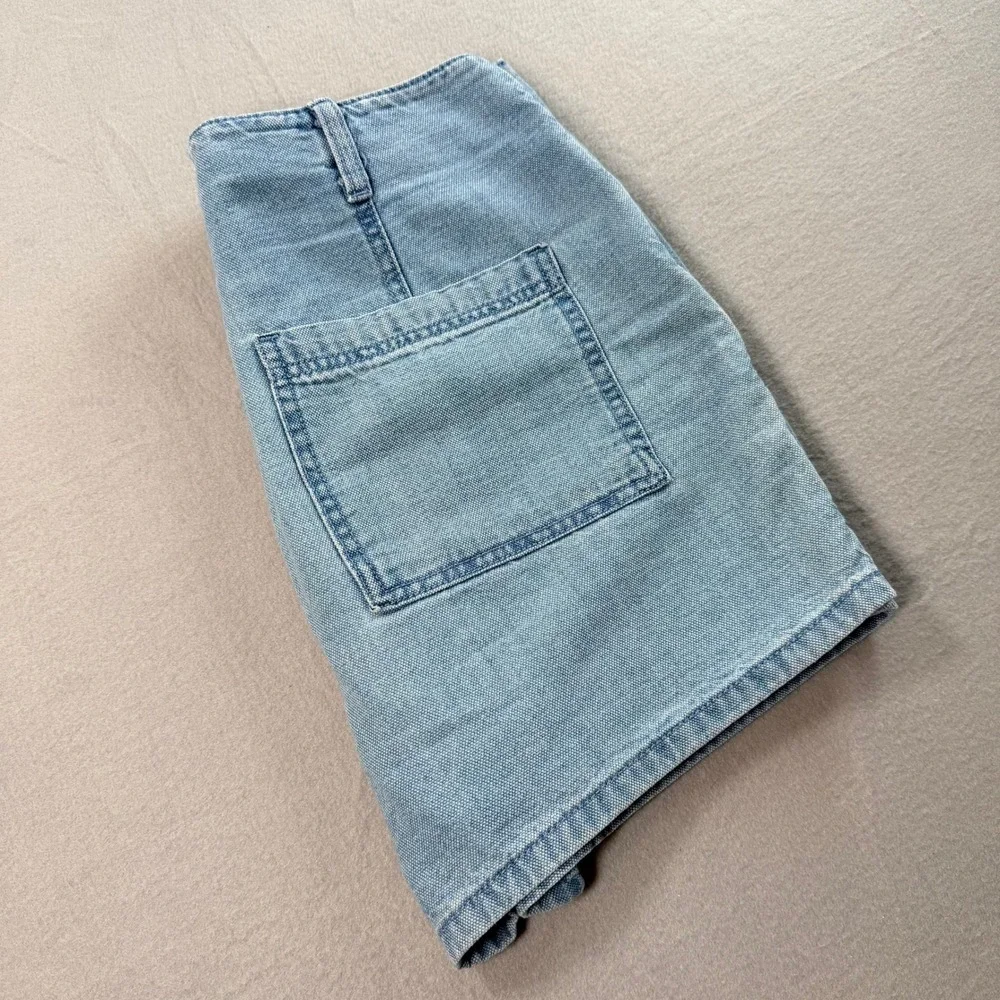 Women's Light Blue High Rise Midi Denim Shorts Sz 8/29 90s Style Classic Boho
